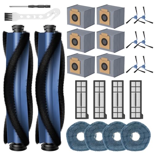 JORAIR 24 Pack Replacement Accessories Kits Compatible with Eufy X10 Pro Omni Vacuum 2 Main Brush 4 Mop Cloths 6 Dust Bags 4 HEPA Filter 6 Side Brush 1 Cleaning Tools 1 Screwdriver