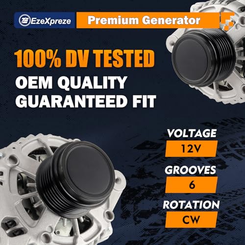 Image of Ezexpreze 11776N Alternator Compatible with Toyota Corolla 2014 2015 2016 2017 2018 2019 L4 1.8L, 125Amp 12V CW 6-Groove Clutch Pulley, Replace# 104211-3300, 27060-0T240