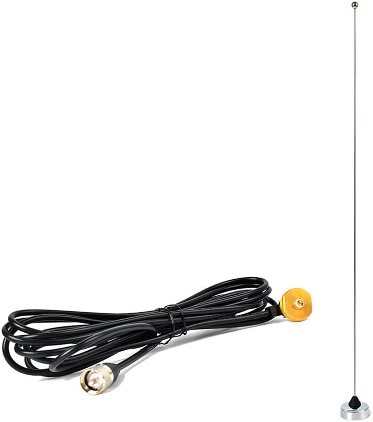 136-174MHz VHF NMO Amateur Radio Mobile Vehicle Antenna 18’’ with 4M/13ft RG58 Transceiver Antenna Coax Extension Cable PL 259 UHF-Male Connector