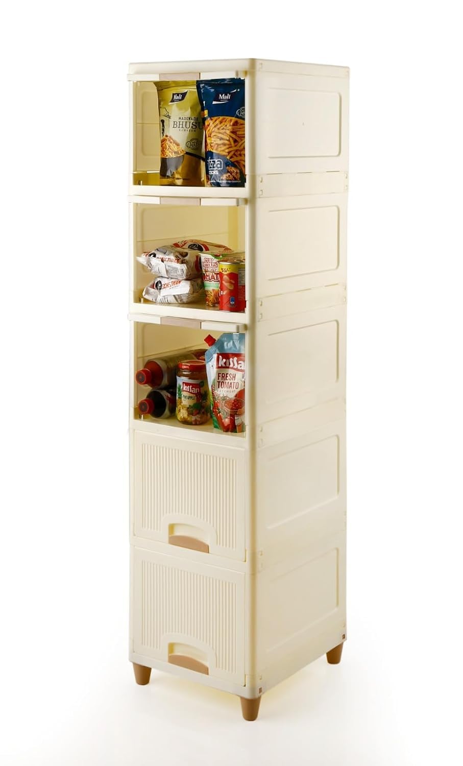 Zolix Plastic Multi-Purpose Organizer | Modular Storage Box for Clothes, Kitchen, Bedroom & Living Room | Stackable Rack, Space-Saving Wardrobe Cabinet Wardrobe for Cloth (WHITE, 1 LAYER) (5)-picture-19