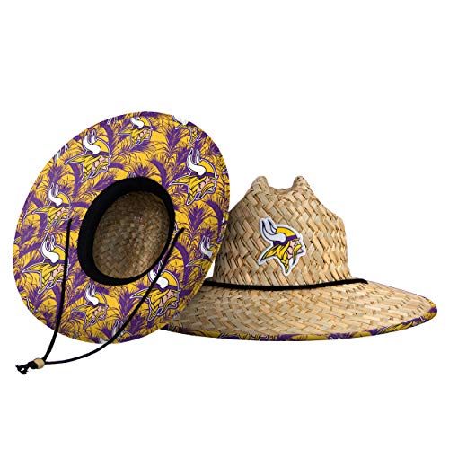 Image of NFL Team Logo Americana Floral Lifeguard Beach Straw Sun Hat