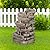Biling 5-Tier Cascading Rock Outdoor Water Fountain with LED Lights and Artificial Fern, Outdoor Fountains and Waterfalls with Natural Stone Look for Garden, Patio, Backyard, Deck (Brown)