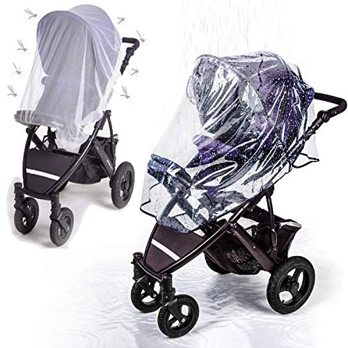 Image of Anchor Life Stroller Rain Cover with Mosquito Net - Protects Babies from Sun, Wind, Rain, Snow, Dust - Breathable Bug Shield with Ventilation Lids