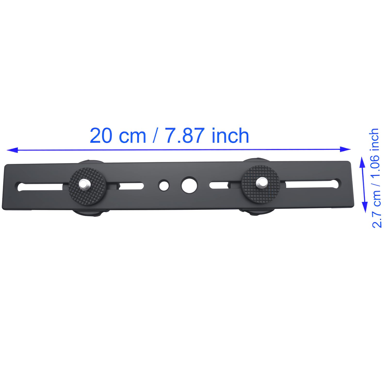 Soporte de montaje de flash doble barra de extensión de trípode de 20 cm con tornillo de 1/10,2 cm para lámpara de relleno y cámara SLR (negro)