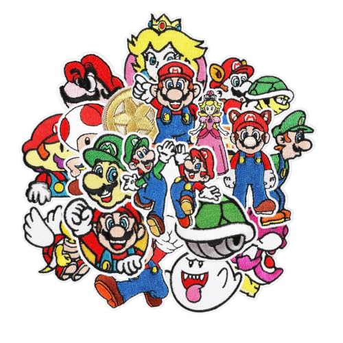 20PC Iron on Patches for Clothing Embroidered Applique Patches Fabric Repair Patch Cute Cartoon Anime Patches for Kids Adult Clothes Jeans Jackets Hats Shoes Backpacks