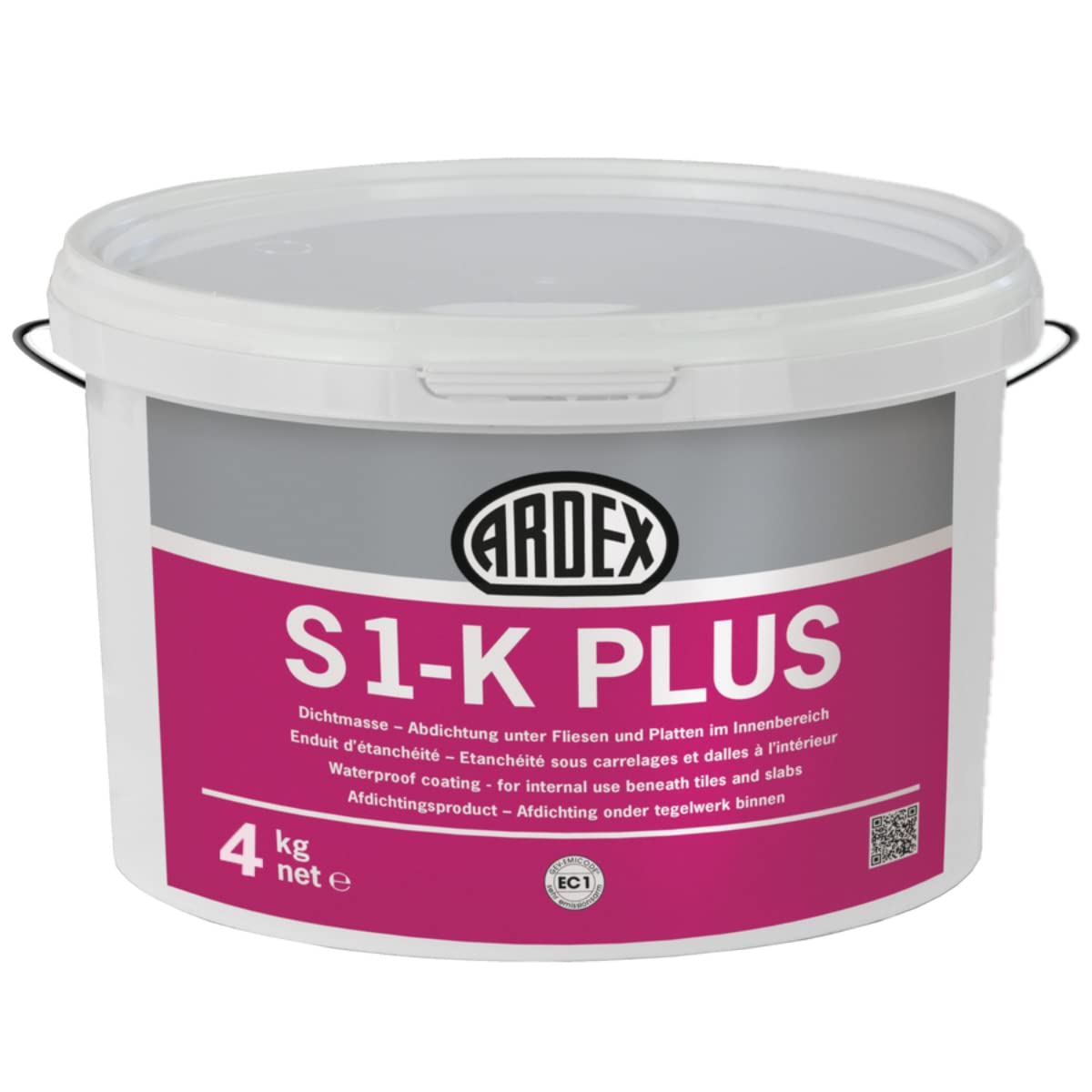 ARDEX S 1-K PLUS - Masilla de sellado para azulejos (4 kg, para interiores, baño, ducha, sanitario)