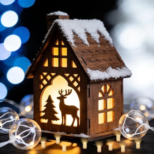 10pcs Mini LED Lights, Plastic Small Tiny Miniature Doll House Electric Lights Included Battery Adhesive Backing for Dollhouse Little DIY Crafts & Creative Decor Accessories(Warm White) - 4