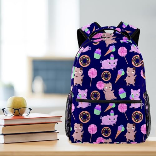 Sac à dos imprimé beignets et bonbons, le design multicolore pop