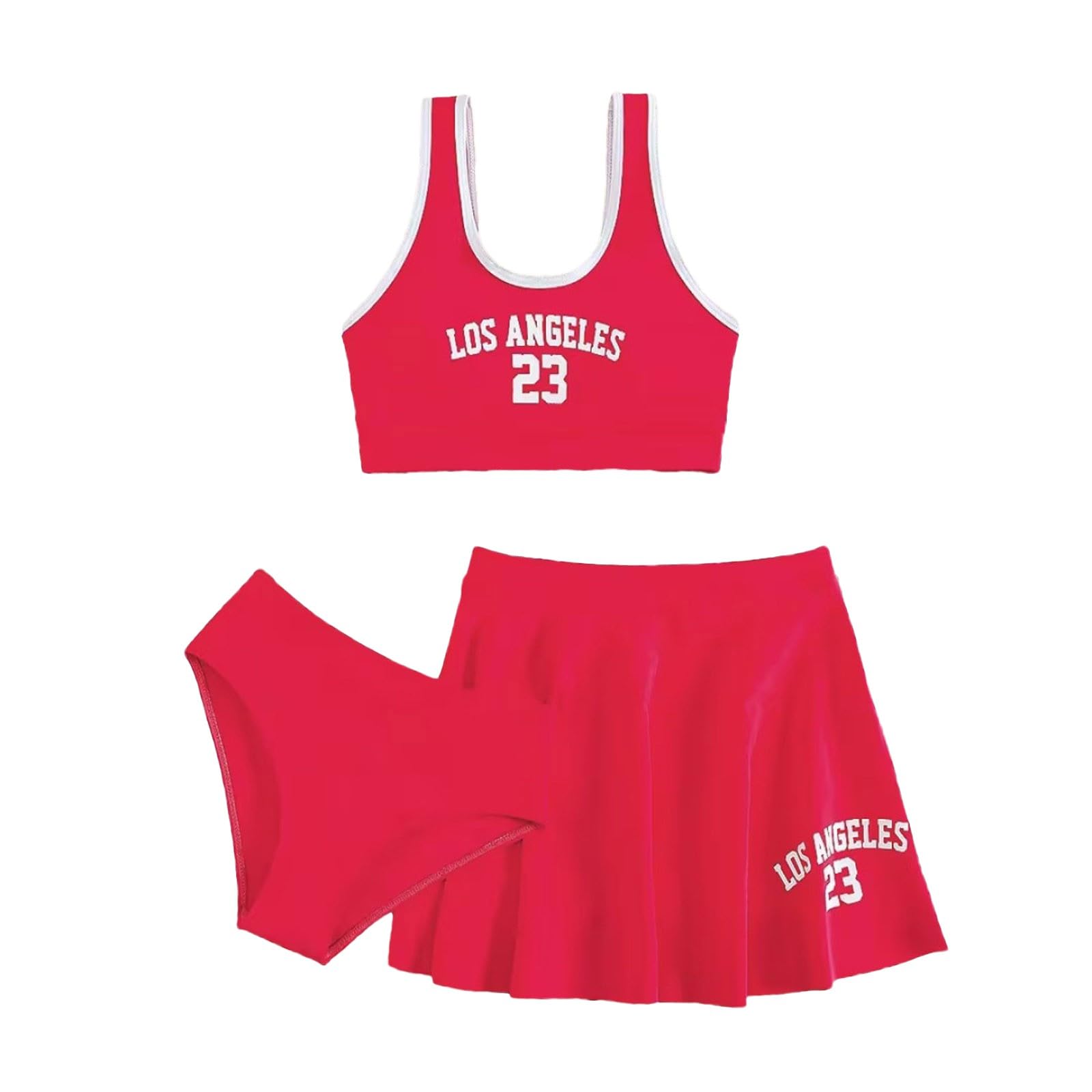 Cokbyavla Kids Girl Floral Swimsuit 3Pcs,3 Piece Bikini Set Swimsuit Cover Ups Girls Tween Bikini Girls 12-14 Girl Summer Pants Set Girls Bikinis 11 to 12 Plus Size Swims(11Red,10-11 Years)