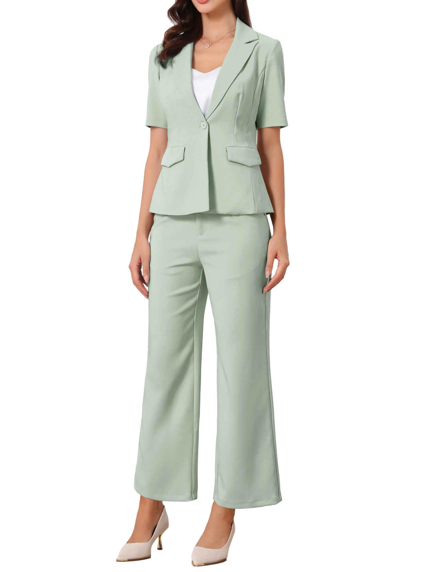 Allegra K Pant Suits for Women Dressy 2 Piece Blazer and Pants Set Work Office Outfits Business Casual