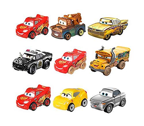 Disney Pixar Cars mini-véhicules, 3 petites voitures miniatures (Modèle aléatoire), jouet pour enfant, GKG01