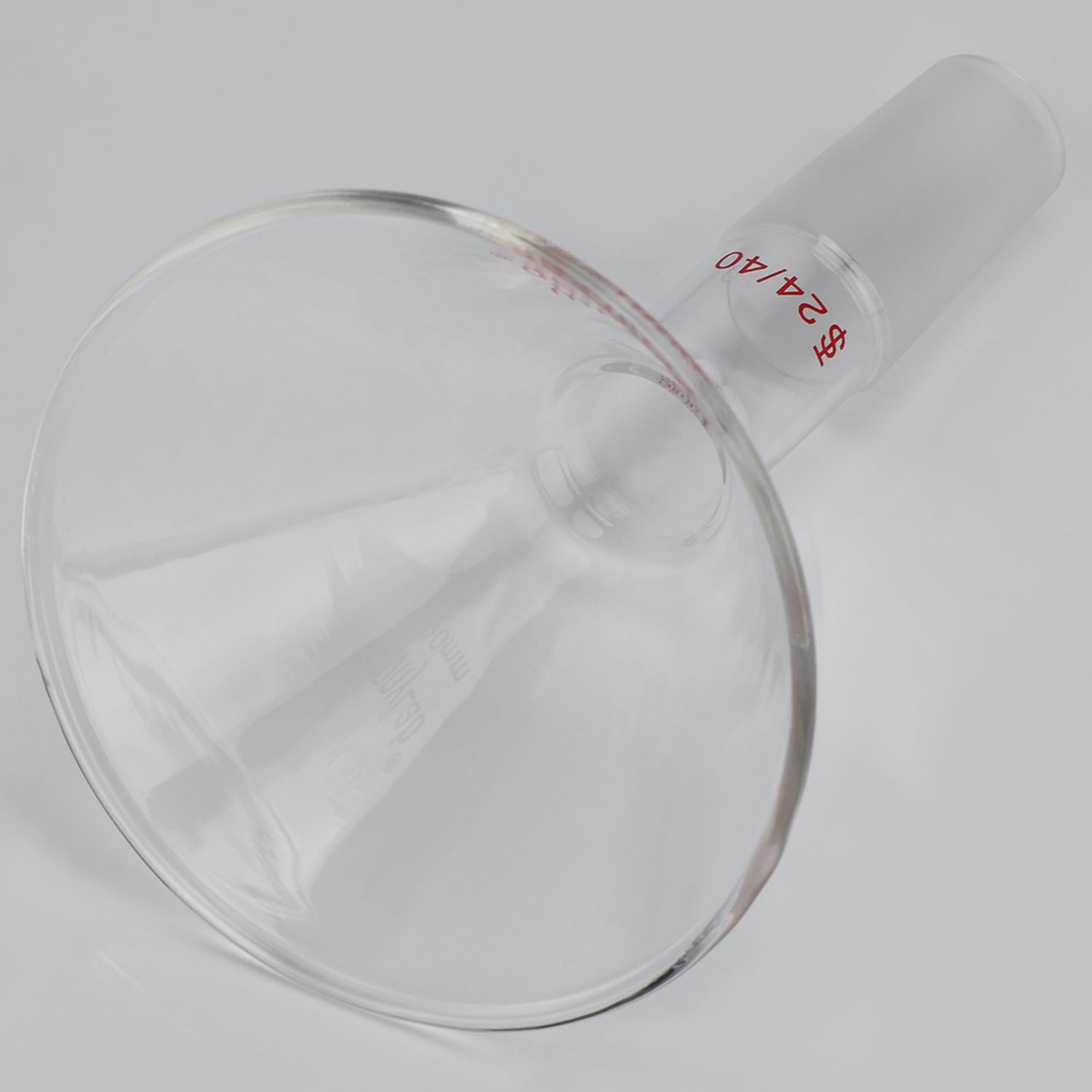 stonylab Entonnoir de Oblique en Verre, Entonnoir Triangulaire Incliné à Verre Borosilicaté de 60 Offset avec Joint Standard 24/40 pour les Matériaux de Laboratoire Complétant, 90 mm
