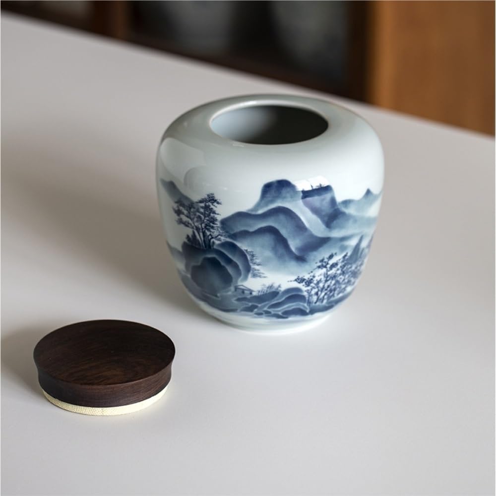 XYNSNDB Pojemnik na herbatę ceramiczny luzem pojemnik do przechowywania herbaty słoik okrągły słoik o dużej pojemności szczelnie zamknięty słoik słoik do przechowywania herbaty Retro zestaw do herbaty