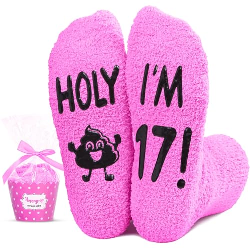 HAPPYPOP 17th Birthday Gifts for Girls - Socks for 17 Year Old Girl, Birthday Presents for Teenage...