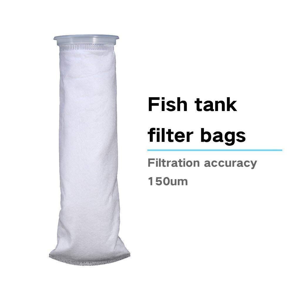 Yosoo Sacchetto Filtrante Acquario 150 Micron, Riutilizzabile 105x380mm Filtro Sock con Anello in Plastica