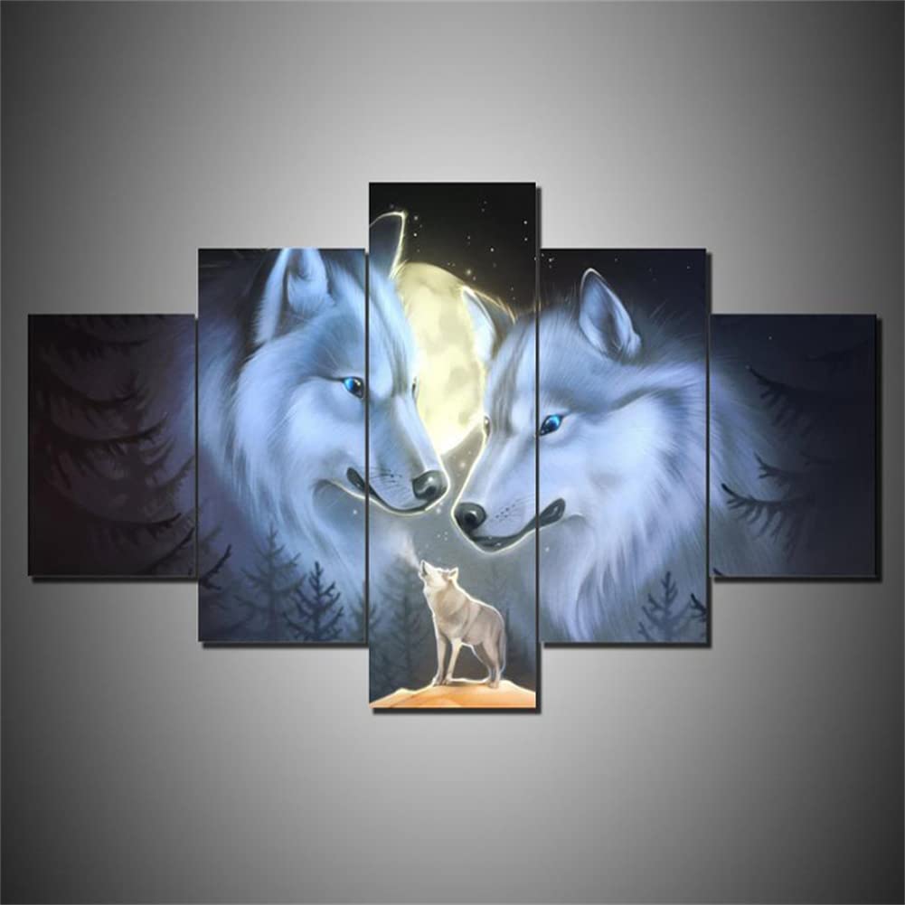 Peinture diamant loup carré kit complet broderie 5D grand format