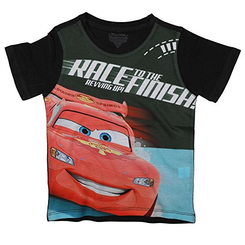 Image of Cars by Wear Your Mind Boy's Plain Regular fit T-Shirt (DCR0006.2 Black 2 4-5 Years)