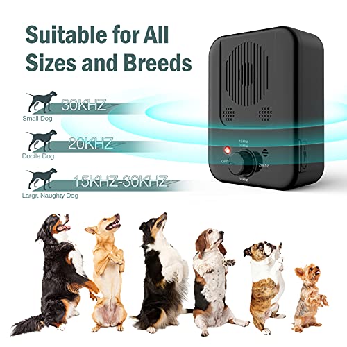 Antibell für Hunde, Ultraschall Hunde Anti Bellen Gerät, Antibell Gerät Hund Anti Bellgerät Bellenstopper Antibell für Hunde Hundebellen-Abschreckmittel Hunderindenstopper für Kleine Große (Schwarz)
