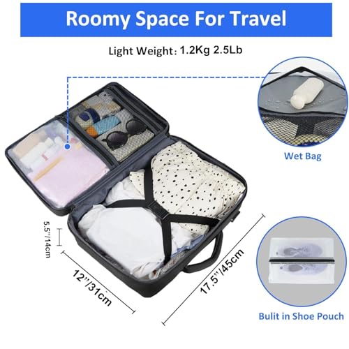 Image of Handcuffs Travel Backpack for Men & Women Water Resistant Cabin Bag with Laptop Compartment Shoe Pouch & Multiple Organiser Pockets | Carry On Luggage | Casual Daypack