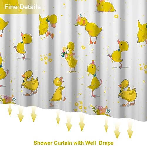 Ttincceer Yellow Duck Shower Curtain with Hook - Image 4