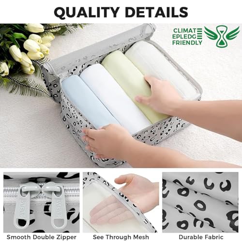 Image of BAGAIL 9 Set Packing Cubes with Packing List Luggage Packing Organizers for Travel Accessories (Grey leopard)