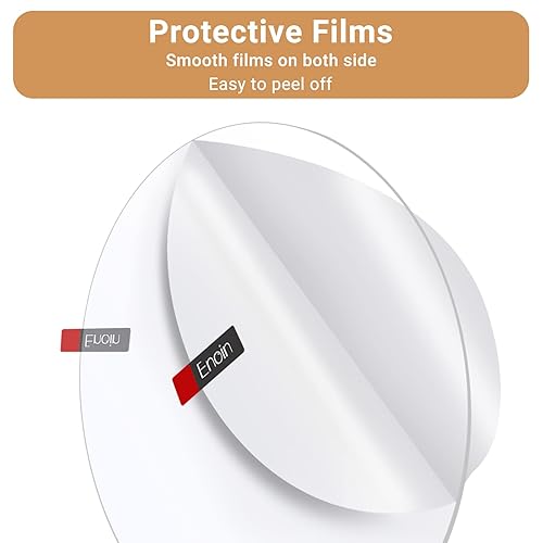 Miniatura 3 de Enoin 2 hojas redondas de plástico transparente de acrílicoplexiglás de 8 pulgadas de grosor de 0.060 pulgadas y 116 pulgadas de grosor, panel