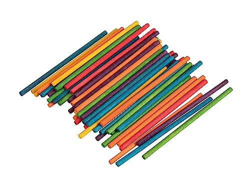Rayher Palillos de madera, FSC 100%, 4mm ø, 10cm, bolsa 60uds, coloreado, 64581999