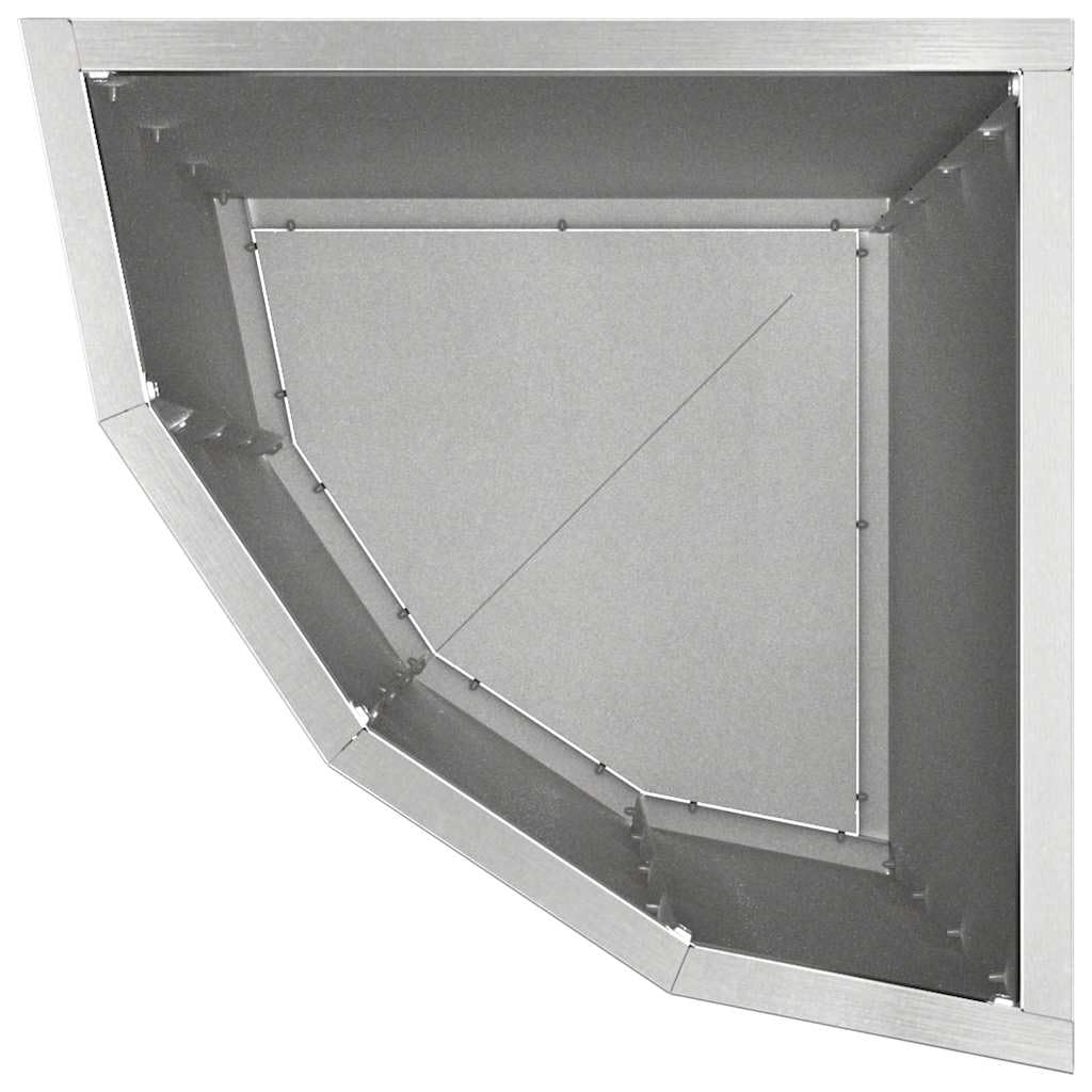 Eckgartenpflanzer Silber aus rostfreiem Edelstahl 30 x 30 x 50 cm Modernes Design Robust & Wetterfest für Terrasse Balkon platzsparende Gartendeko