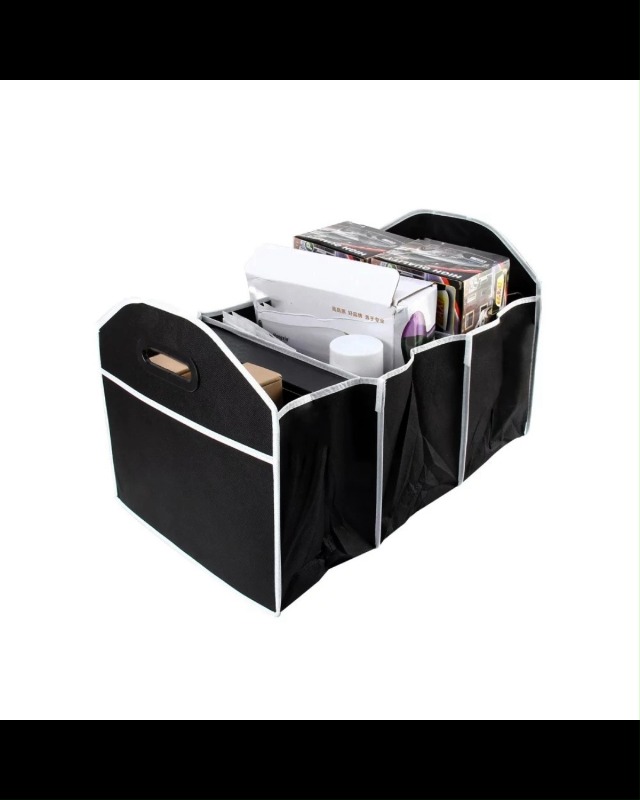 Accessotech 2 In 1 Car Boot Organiser Shopping Tidy Heavy Duty Collapsible Storage Travel Tool