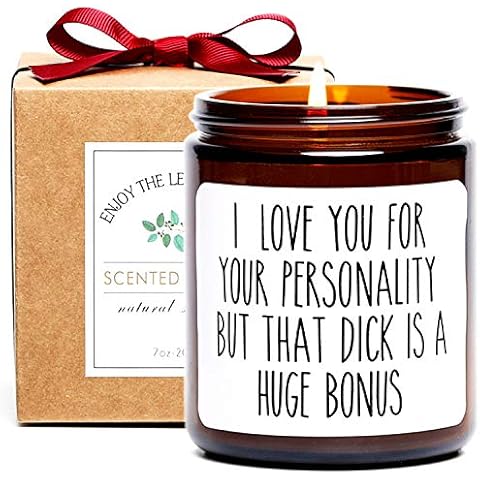 FUND AMLIGHT Teakwood Scented Candle, I Love You for Your Personality, Unique Rude Gift for Husband Boyfriend Cover