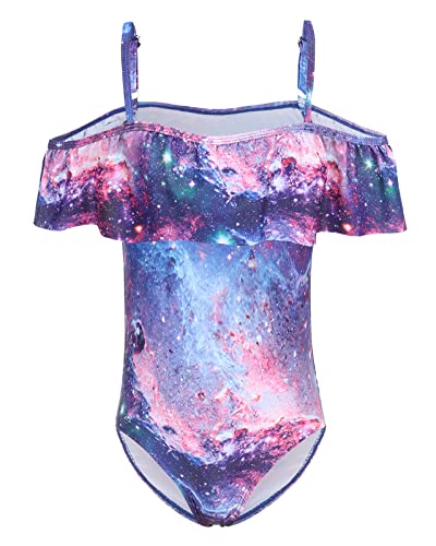 Image of Girls One Piece Swimsuits Off Shoulder Bathing Suit for Kids Hawaiian Swimwear 3-16 Years