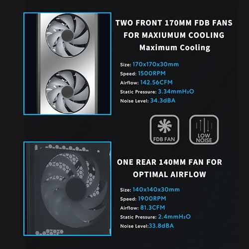 Image of Lian Li LANCOOL 217 INF Infinity Mirror Computer Case, Mid-Tower ATX PC Case w / 3 Pre-Installed Fans, 2x170mm ARGB Fans, 1x140mm, Front Mirror Glass Panel, Optimized Airflow - Black (LANCOOL 217INFX)