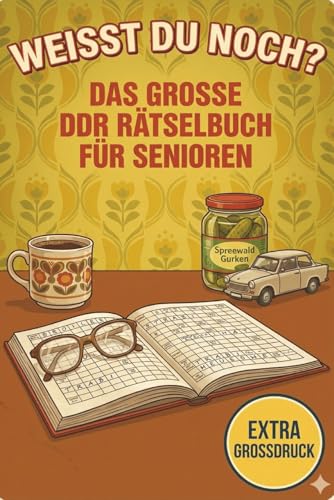 Weißt du noch? – Das große DDR Rätselbuch für Senioren im Großdruck  Eine nostalgische Zeitreise mit Kreuzworträtseln Wortsuche & Quizfragen aus der .. | Extra große Schrift für beste Lesbarkeit