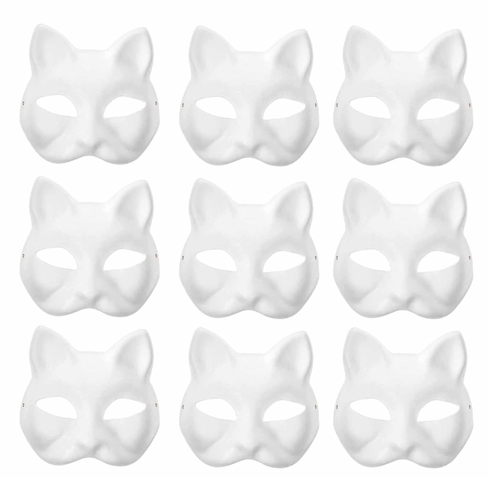 ichuanyi Cat Mask | Therian Mask | Diy Paintable Blank Masks | Animal Half Facemasks Masquerade Cosplay Party