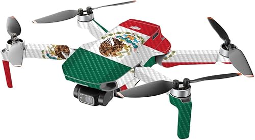 Miniatura 8 de MightySkins - Drone portátil de fibra de carbono compatible con DJI Mini 2 - Midnight Mischief  Acabado de fibra de carbono texturizado protector y