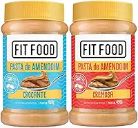 Kit 2 Pasta de Amendoim Integral Cremosa + Crocante Fit Food 450g