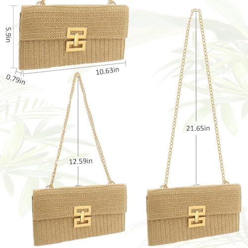 Nude Straw Dumpling Clutch, Boho Beach Shoulder Bag, Summer Crossbody Tote3