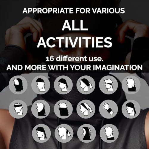 6 PCS Unisex Neck Warmer, Seamless Tube Balaclava, Face Cover, Face Mask, Cycling Mask, Ski Mask, Snoods Headwear (BLACK)3