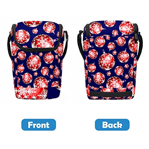 Bolsa de almuerzo térmica e impermeable con estampado de bolas de Navidad 5