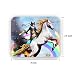Funny Cute Cat Dressed as Rambo with Gun Riding a Glowing Red Eyes Fire Breathing Unicorn Mouse Pad