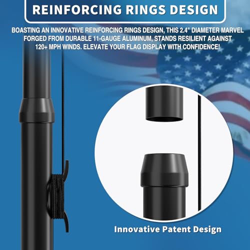 Ffily WZ-BK-TJ-25-2.3 11 Gauge Heavy Duty Flag Pole thumb #2