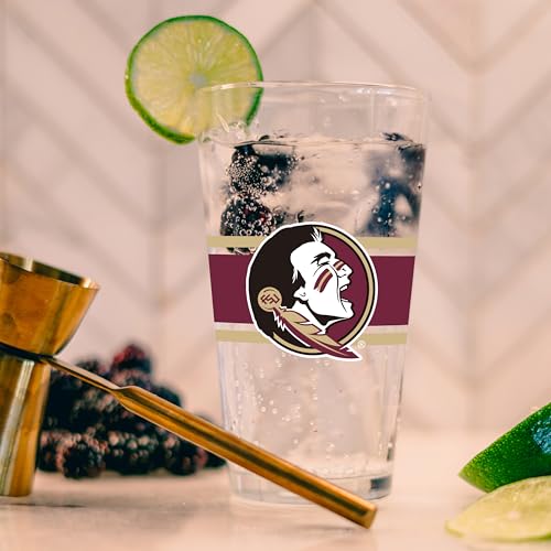 Image of Logo Brands NCAA 16 oz Pint Glass - Durable Glass With Bold Team Color- Chip-Resistant Rim Drinkware For Fans, Tailgates, Home Bars & Everyday Use