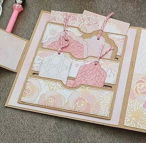 YunTrip Matrices De Découpe Rectangulaires Pour Fabrication De Cartes, Bordures Cousues En Métal, Scrapbooking, Gaufrage, Album, Artisanat Décoratif