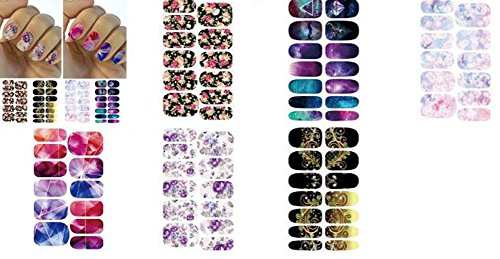 aloiness Nagelsticker 6 Arten Stil Nageldesign Nail Art Sticker Decals Nail Selbstklebende 3D Design Tipp Nail Wraps für… – Bild 3