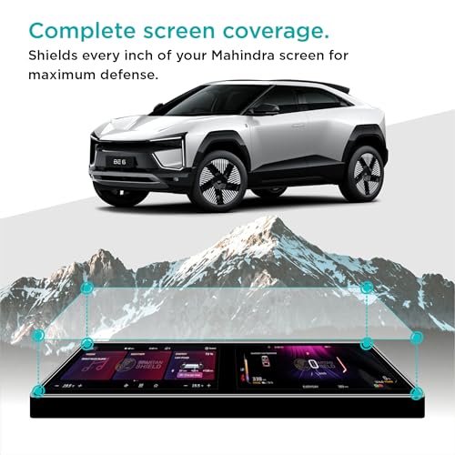 Image of Spartan Shield Screen Protector For MAHINDRA XEV 9E 2026+ Electric SUV || 12.3 Inch Full Touchscreen Display Guard || Accurate Fit For 9 E Pack One, Pack Two , Pack Three & 3 Select Models || Anti Scratch || Water Repellant || With Complimentary Installation Kit || Bubble Free Application || XEV9E | XEV9S Digital Instrument Cluster Protective Film || XEV9E 2025 Car Stereo Accessories [Not Tempered Glass] (Be6 New)