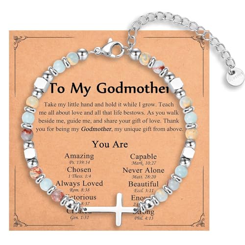 Image of Christian Gifts for Women Girls, Religious Cross Bracelet, Birthday Christmas Easter Baptism Confirmation First Communion Valentines Day Graduation Gifts for Her