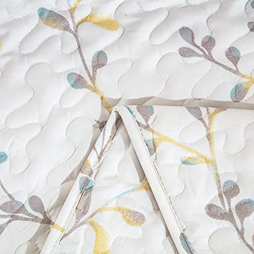 Exclusivo Mezcla Microfiber Quilted Throw Blanket, Flower Pattern Throw Blanket For Bed/Couch/Sofa, Soft And Lightweight (50"X 60",White) #TOP3