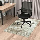Cekene Teppich Bürostuhl Geeignet Bodenschutzmatte 90x120cm Taupe rutschfeste Bodenschutzmatte Bürostuhl für Hartböden Abstrakt Bürostuhl Unterlage Schreibtischstuhl Unterlage für Laminat und Fliesen
