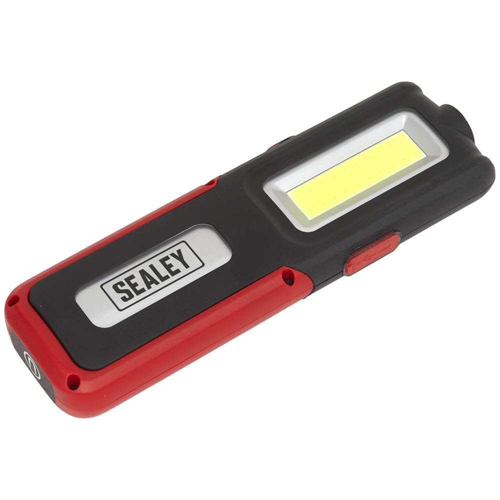 Sealey Rechargeable Inspection Light with Power Bank, 5W COB & 3W SMD LED, 400 Lumens, Red - LED318R