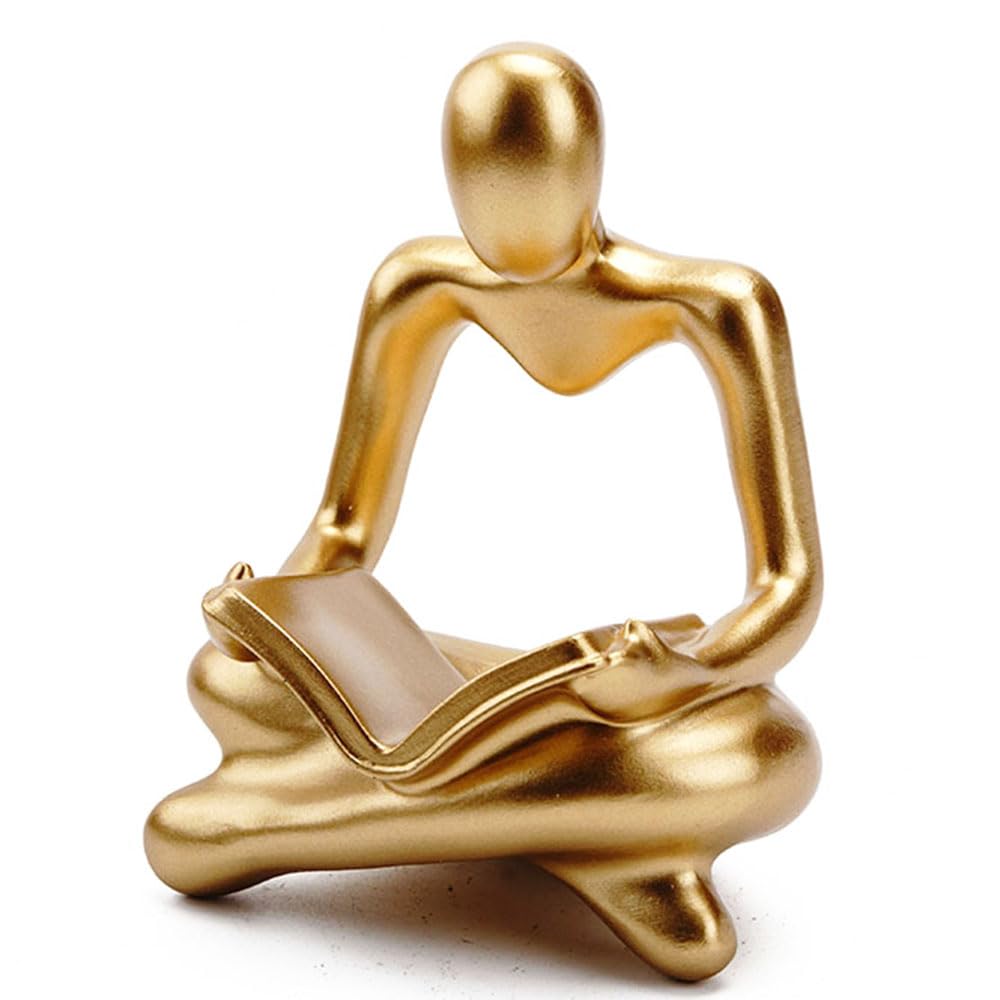 PIGPIGFLY Esculturas, figuras decorativas, estatua de figura de lectura, decoración de sala de estar, escultura abstracta, decoración de tienda para el hogar, adornos modernos para sala de estar